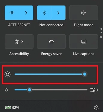 adjust screen brightness
