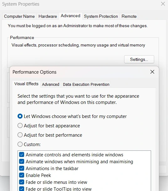 adjust for best performance