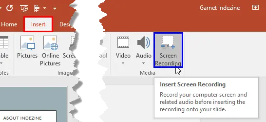 powerpoint insert screen recording