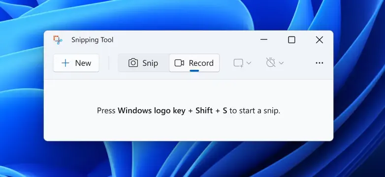 screen recording using windows snipping tool