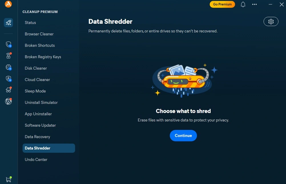 avast pc cleanup software data shredder