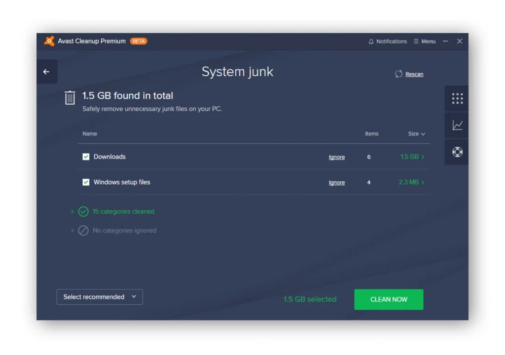 delete junk files from pc