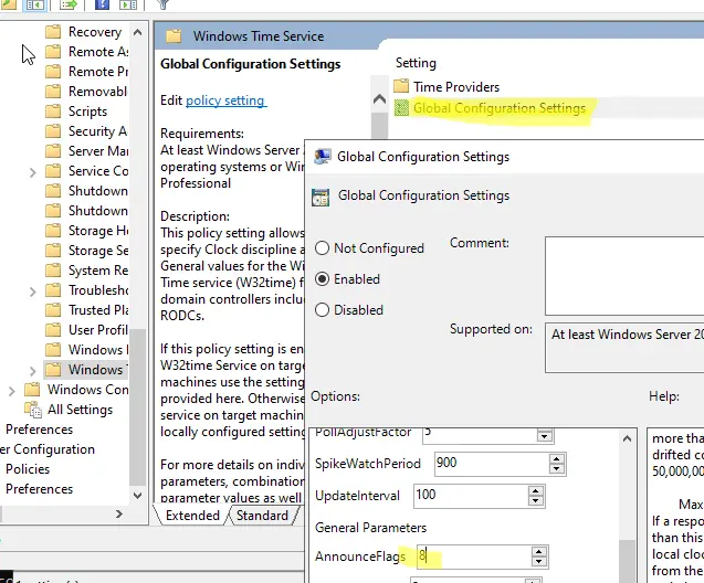 edit time via group policy editor
