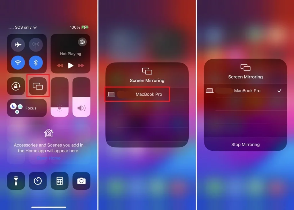 use airplay on iphone to screencast to laptop