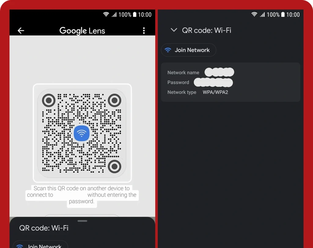 join wifi network via google lens app