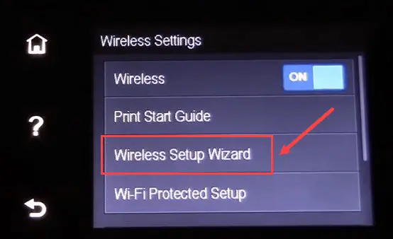 use wireless setup wizard printer