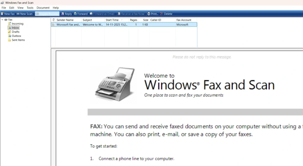windows fax and scan app