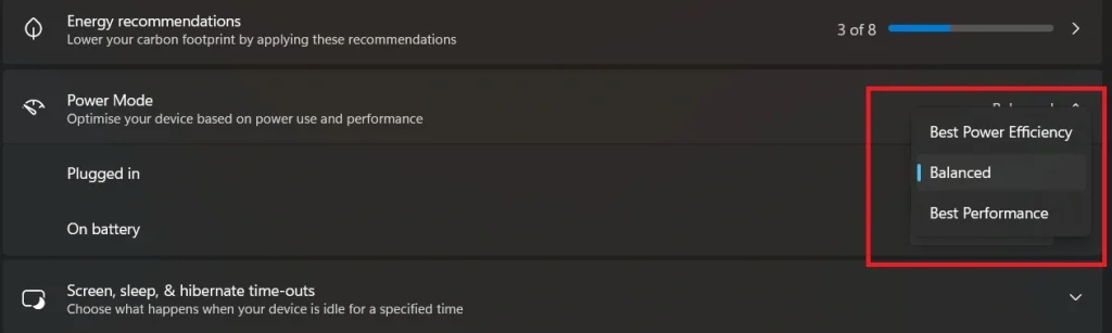 Customize power plan