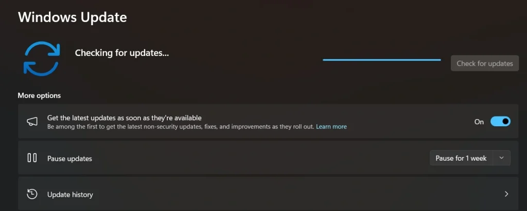 click check for updates