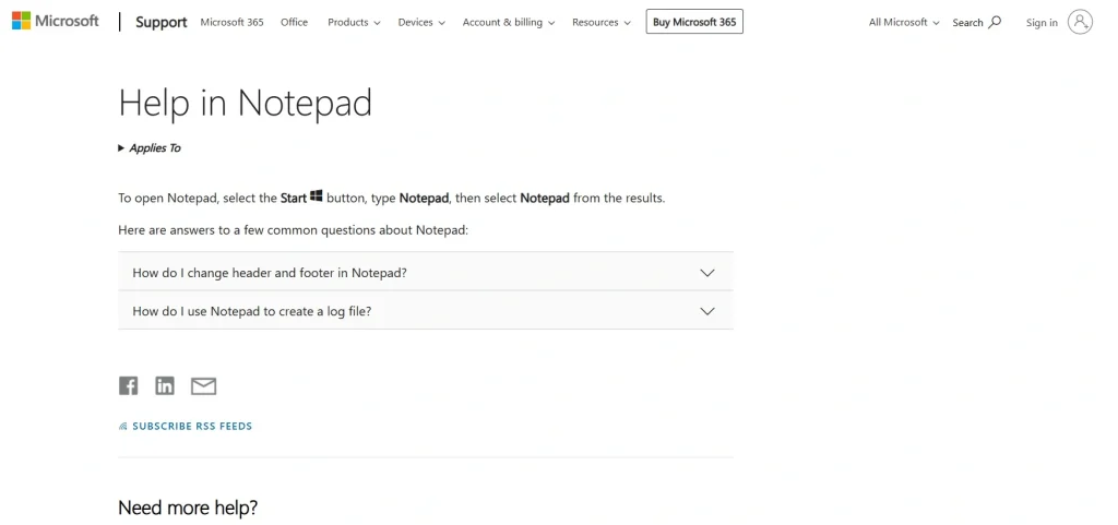 microsoft support website