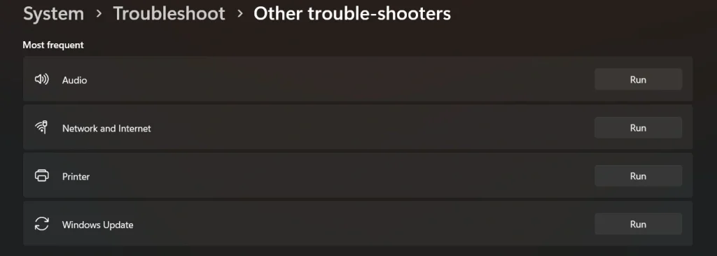 run audio troubleshooter