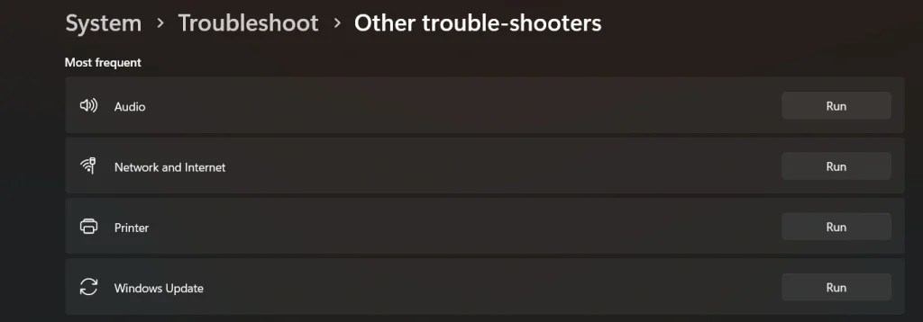 run audio troubleshooter windows pc