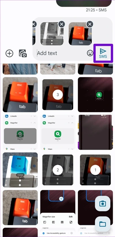 transfer photos via sms or email