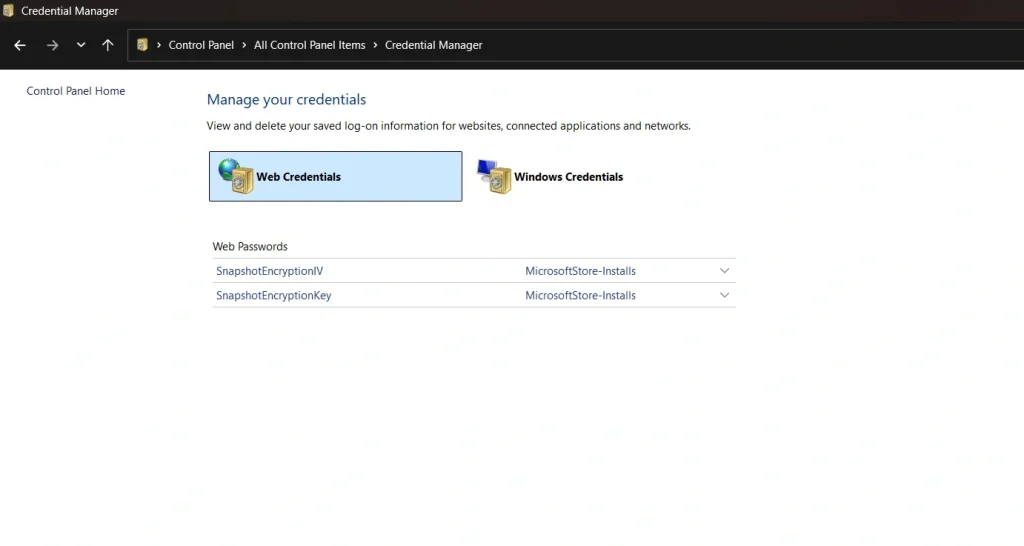 windows credential manager