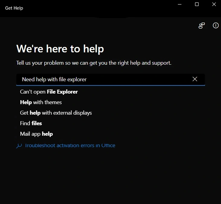 get help windows file explorer