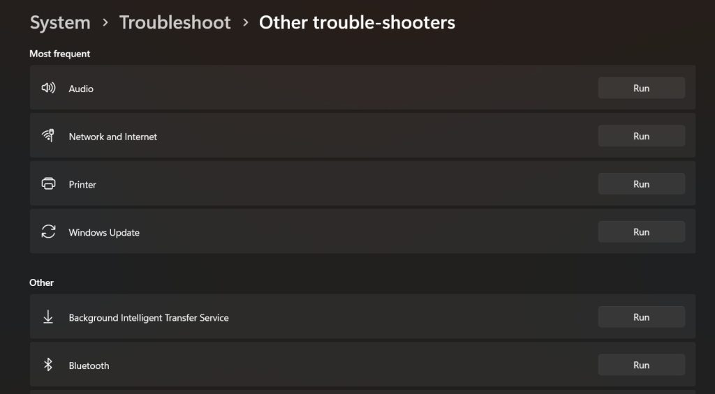 Windows 11 run audio troubleshooter
