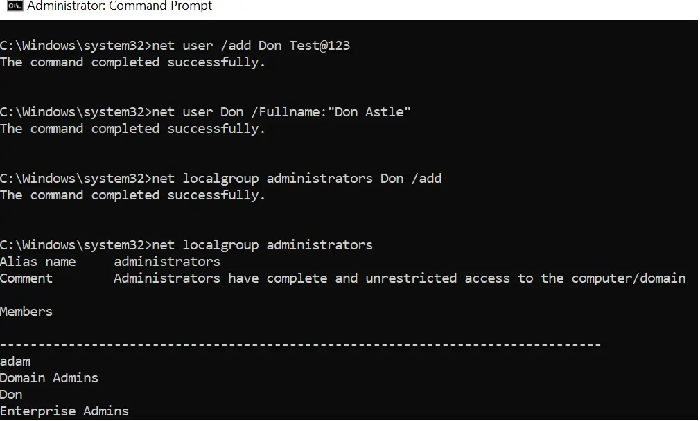 create new user account via cmd