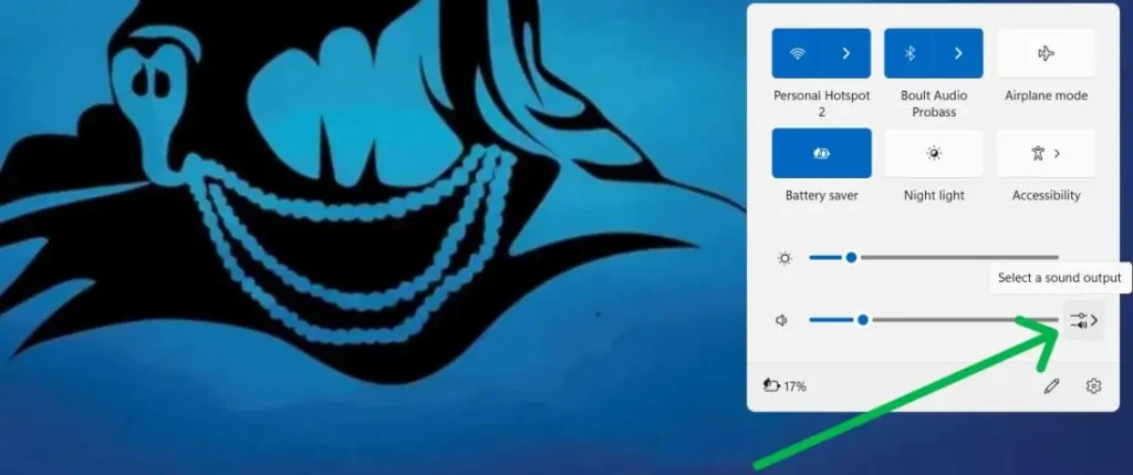 sound settings taskbar icon
