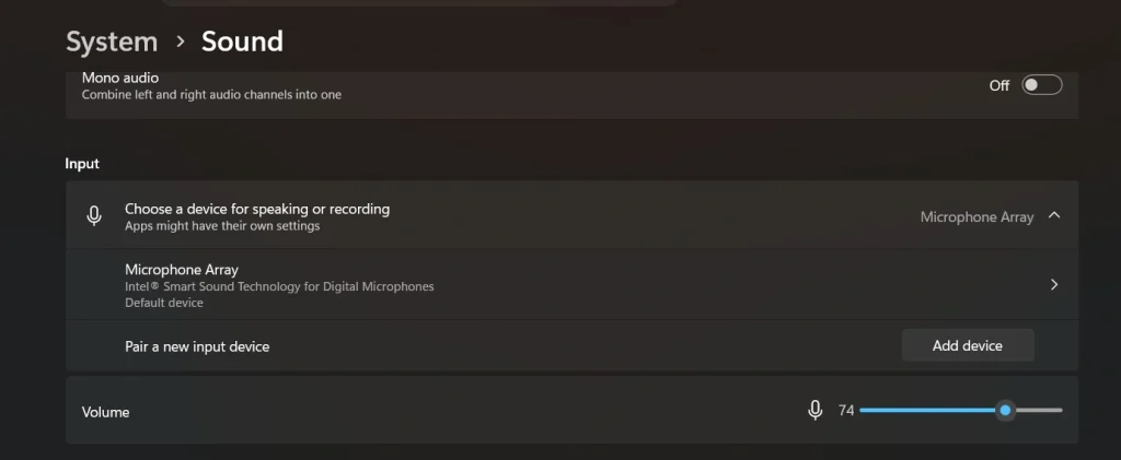 windows sound settings