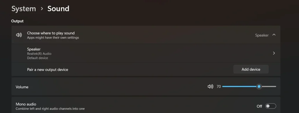 adjust volume balance settings