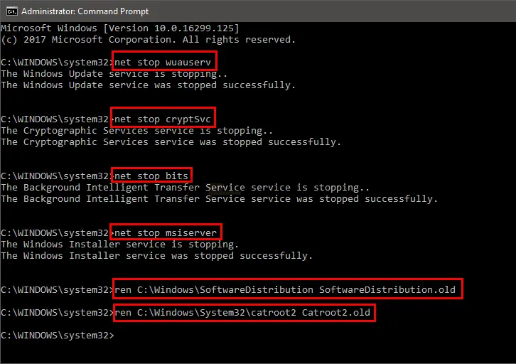 delete windows update cache files