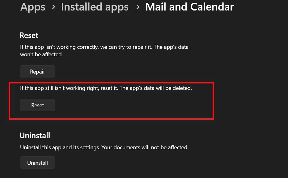 reset app windows settings 