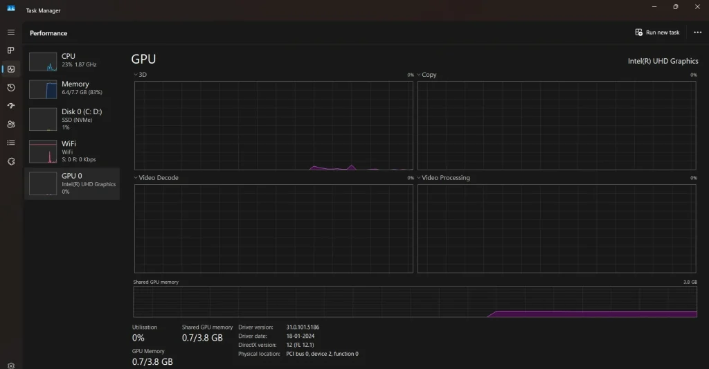 task manager monitor gpu performance