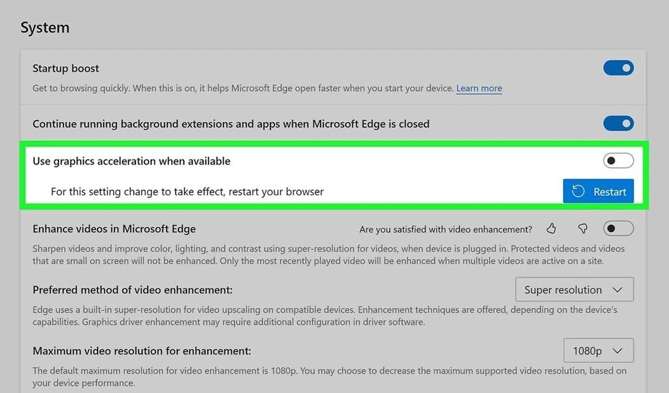 turn off hardware acceleration