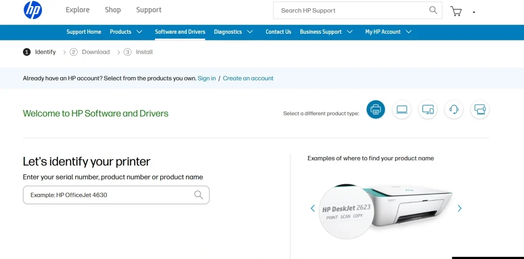 update printer drivers from official website
