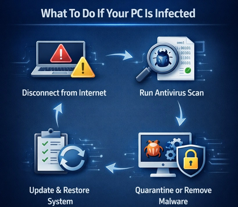 what to do if pc is infected