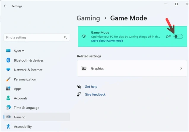 close games assist via Windows settings