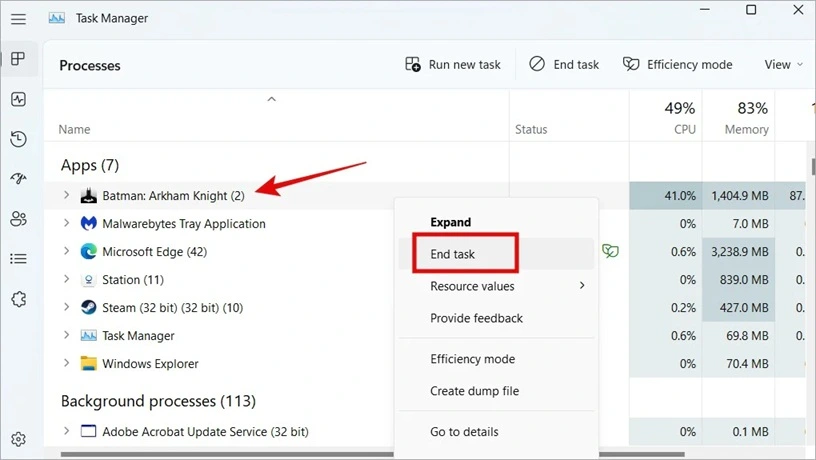 close games assist via task manager