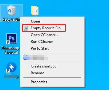 empty recycle bin windows pc