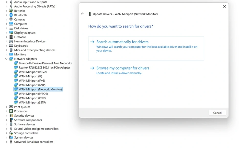 download drivers from Device Manager