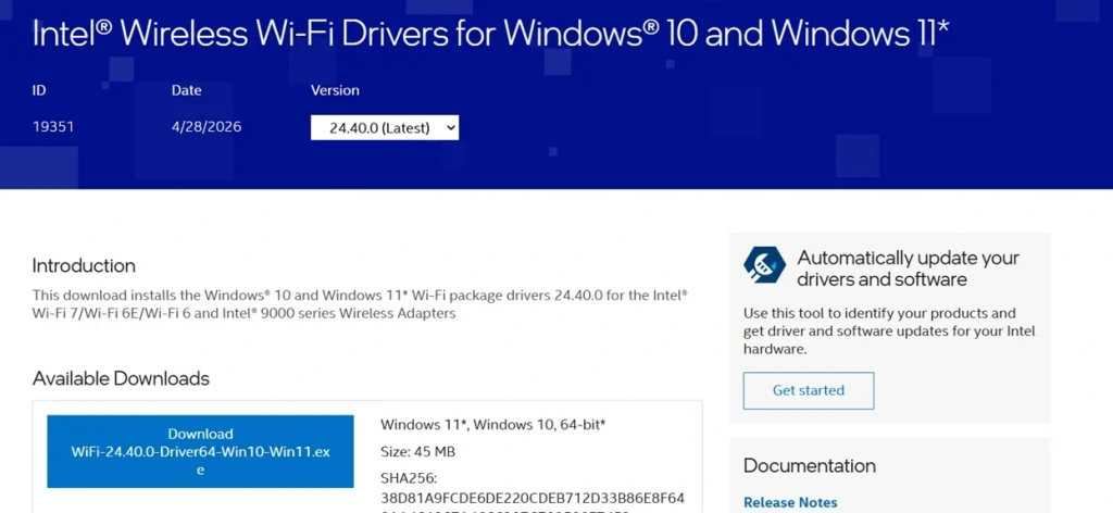 download drivers from the website