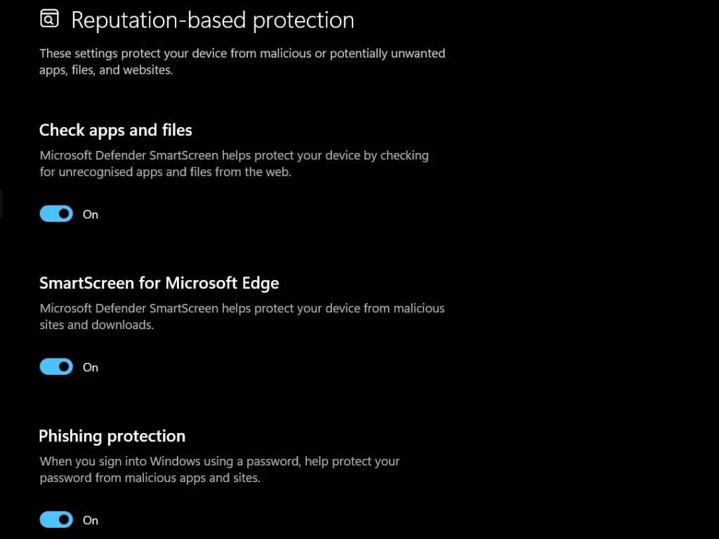 reputation-based protection windows pc