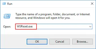 update Microsoft Store cache run box