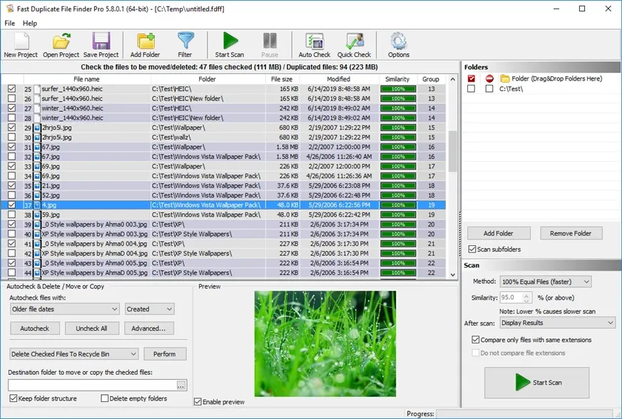 duplicate file finder pro dashboard