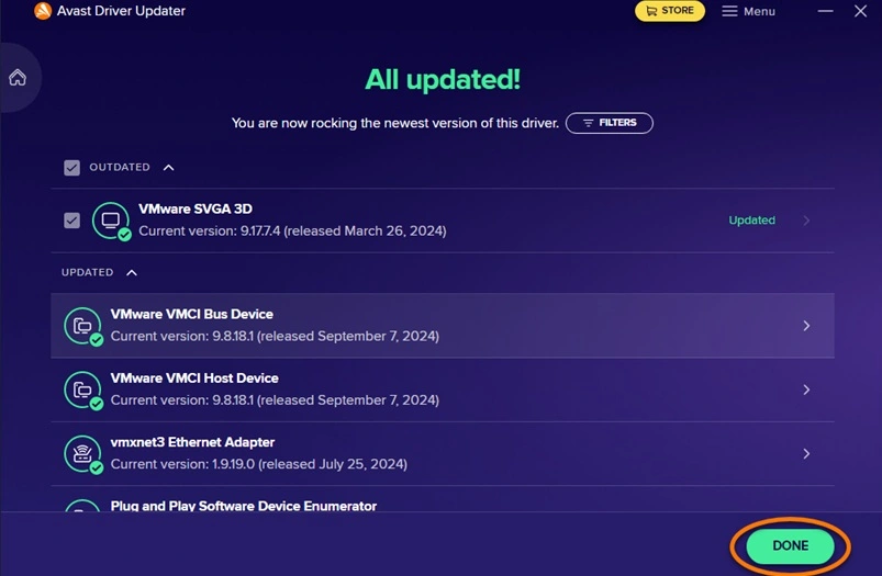 avast driver updater deep scan