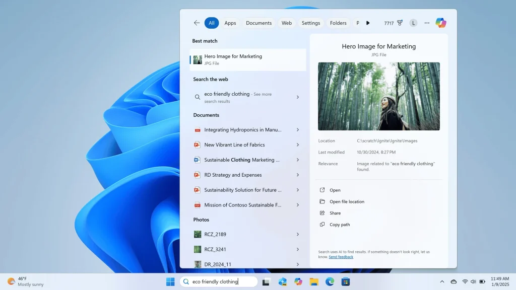 windows 11 ai based search