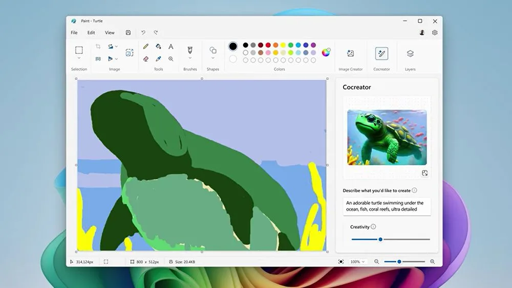 windows 11 co creator feature in paint