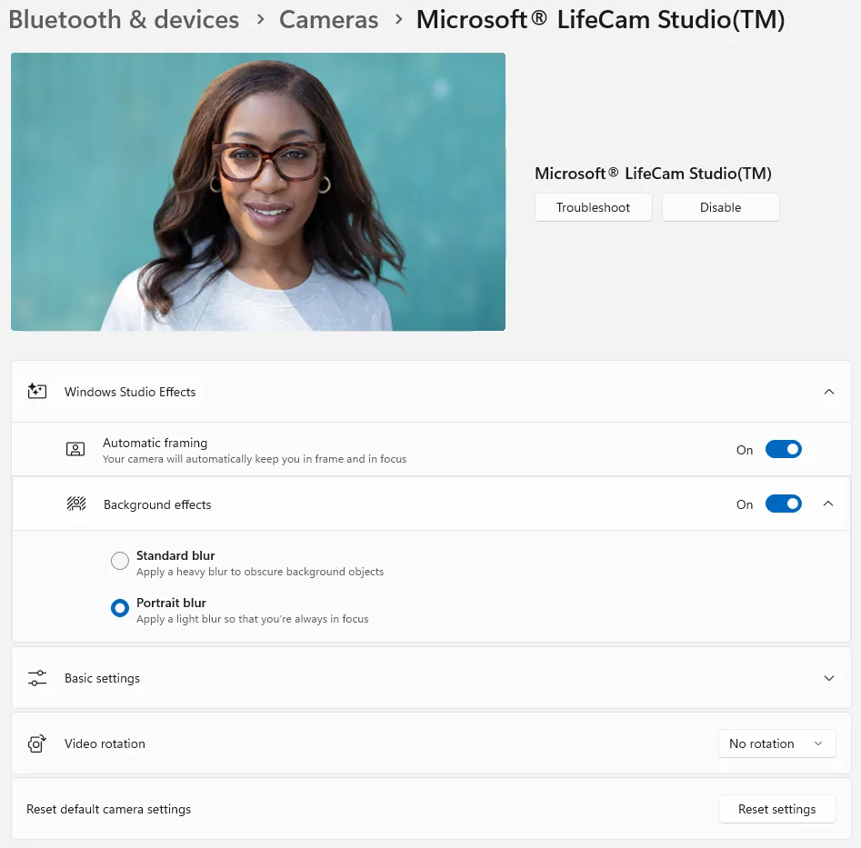 windows studio effects