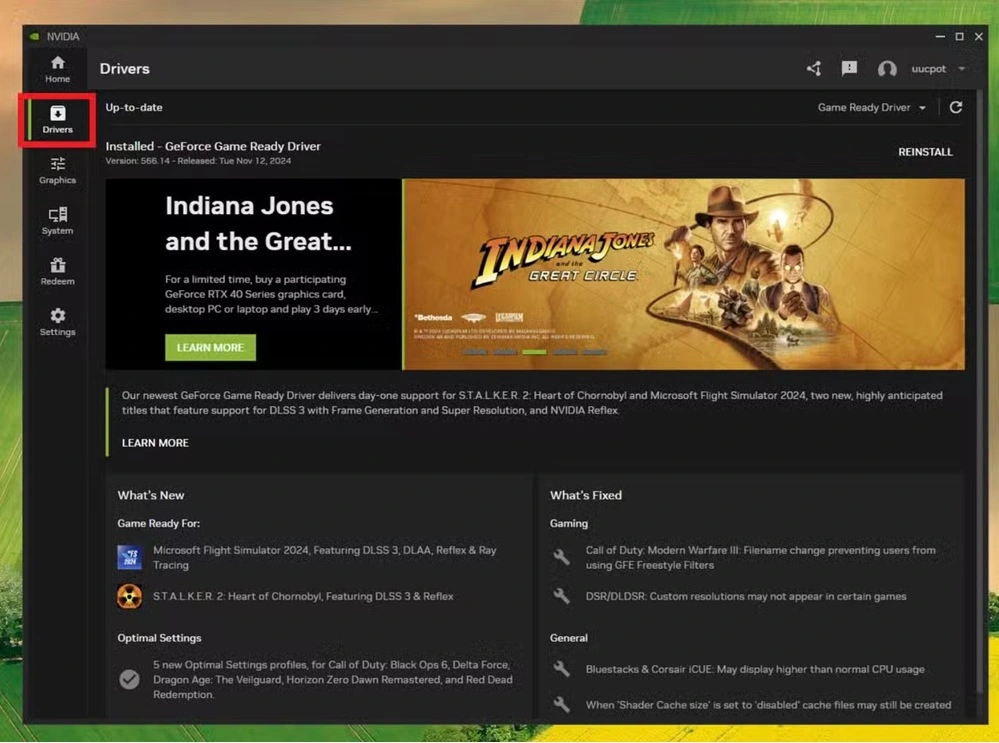 nvidia app update drivers