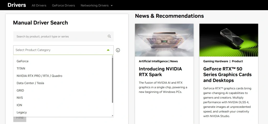 update nvidia driver official website