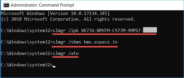 activate windows product key via cmd