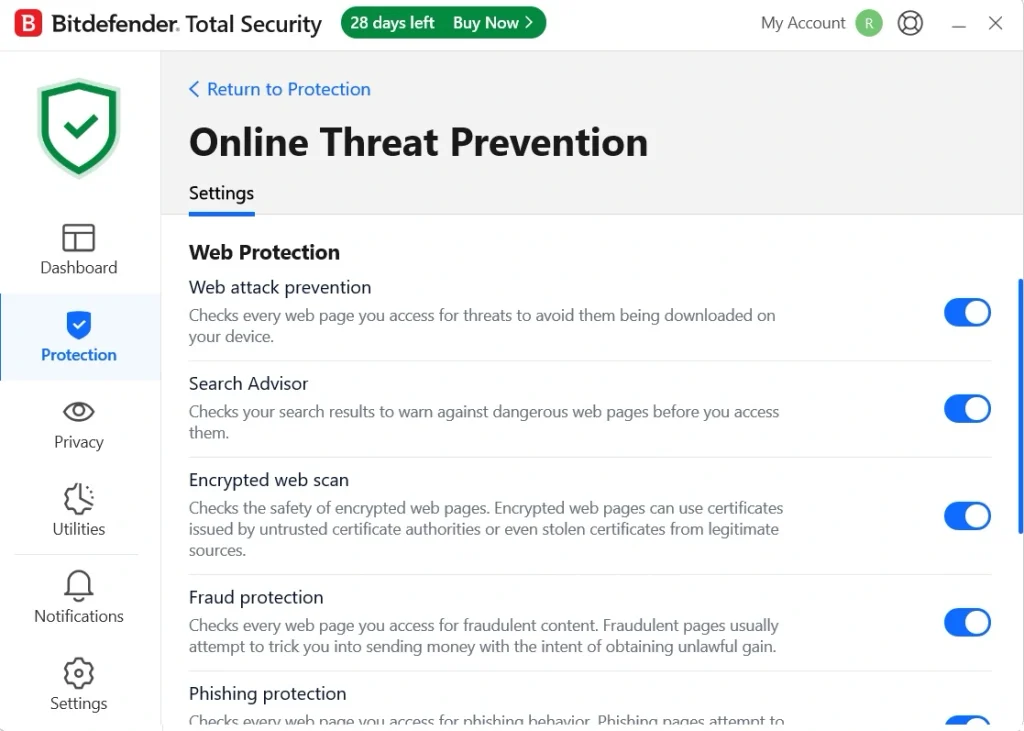 bitdefender web protection and anti phishing
