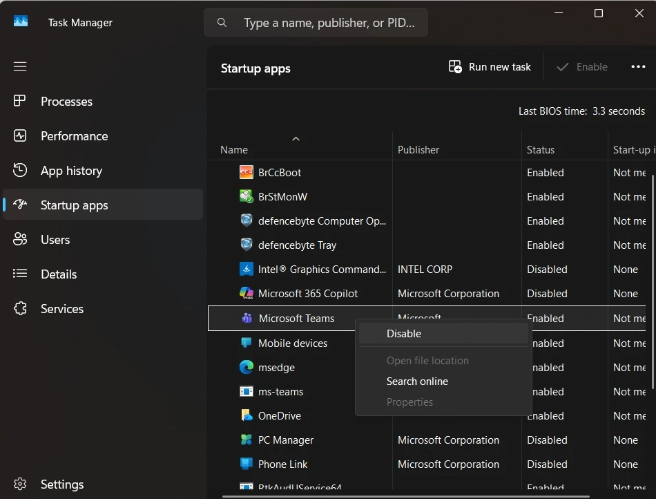 disable background apps via task manager