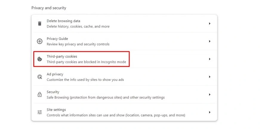 disable cookies in brave browser