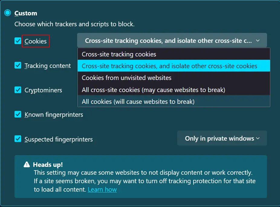 enhanced tracking protection